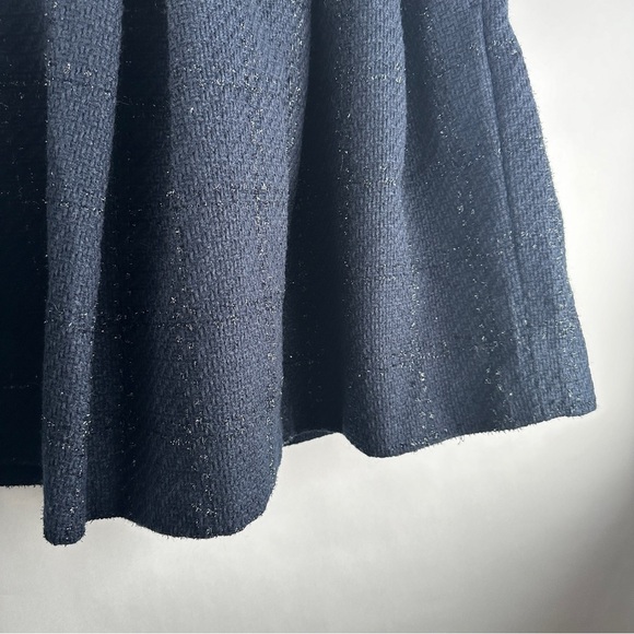 Banana Republic Pleated Black and Navy Blue Tweed Skirt | US Size 6 - Picture 6 of 8
